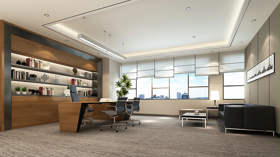 科技企業(yè)深圳董事長(zhǎng)室設(shè)計(jì)效果圖