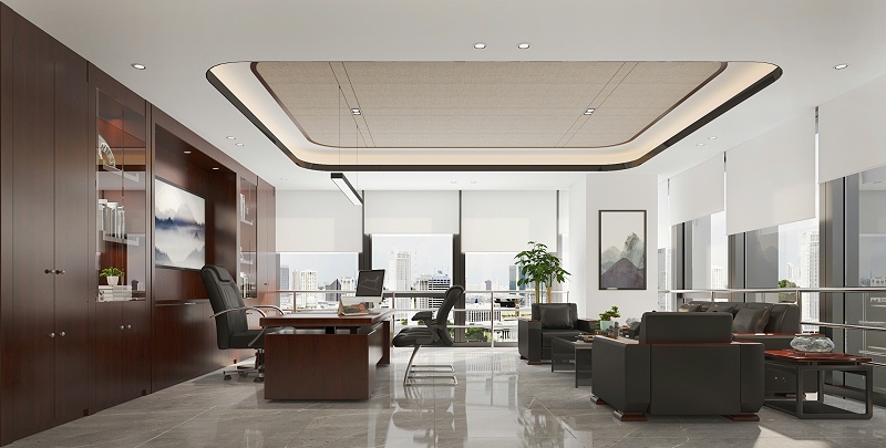 中式辦公室裝修設(shè)計-文豐裝飾